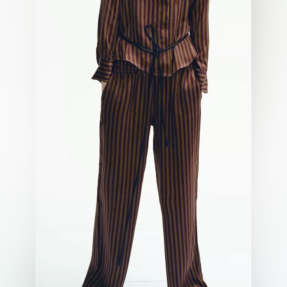 Zara Striped Satin Pants